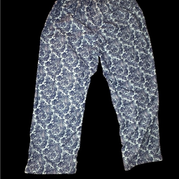 WHITE MARK blue and green floral pattern Pajama Set SzL MINT Condition p30 - Picture 4 of 8